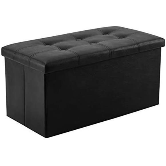 30 inches Folding Storage Ottoman, 80L Storage Bench for Bedroom and Hallway - Picture 1 of 5